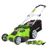 Greenworks 40V 20-Inch Cordless (2-In-1) Push Lawn Mower, 4.0Ah + 2.0Ah Battery and Charger Included