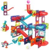 Lukat Magnetic Tiles,125 Piece Pipe Magnetic Blocks for Toddlers, 3D Clear Magnets Toys -$42.99 MSRP
