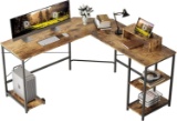 Devaise L Shaped Computer Desk, 56.7'' Modern Corner Computer Desks, Rustic Brown - $89.99 MSRP
