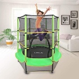 LBLA Kids Trampoline, 55? Mini Trampoline for Kids with Enclosure Net and Safety Pad