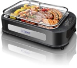 LITBOOS Smokeless Grill Indoor,1500W PFOA-Free Portable Electric Grill , Non-stick Grill Plates