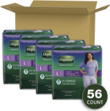 Depend Night Defense Incontinence Underwear for Women, Disposable, Overnight, Large, Blush, 56 Count