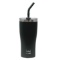 Wellness 20-Oz. Double-Wall Stainless Steel Tumbler With Straw, Black Combo - $7.99 MSRP