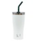 Wellness 20-Oz. Double-Wall Stainless Steel Tumbler With Straw, White Combo