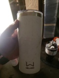 Wellness Double-Wall Stainless Steel Tumbler w/straw - White