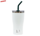 Wellness 20-oz. Double-Wall Stainless Steel Tumbler w/straw - White Combo - $7.99 MSRP