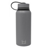 Wellness Powder Coated Double-Wall Stainless Steel Bottle,...Gray Combo