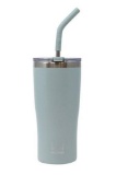 Wellness 20-oz. Double-Wall Stainless Steel Tumbler with Straw, Light Blue Combo $7.99 MSRP