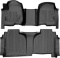 MAXLINER Custom Fit Floor Mats 2 Row Liner Set Black for 2019-2021 Silverado/Sierra 1500 Double Cab