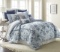 Amrapur Overseas Floral Farmhouse 8-Piece Comforter Set, King, Light Blue