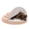 Furhaven Round Pet Beds Faux Lambswool and Suede Cream (87408033) - $63.99 MSRP