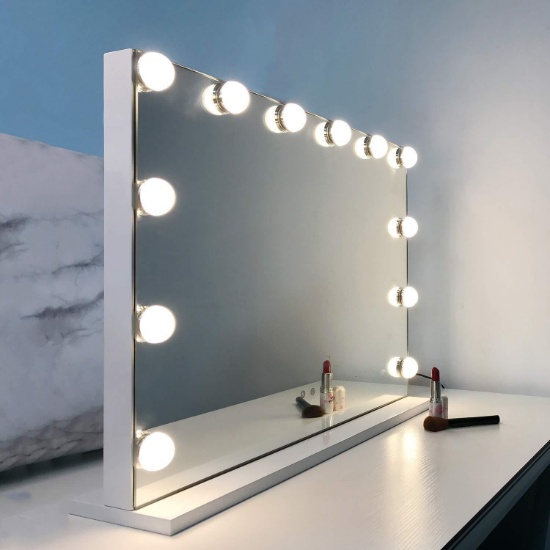 Wayking Vanity Mirror w/Lights Hollywood Lighted Makeup Mirror w/2 Dimmable LED Bulbs - $113.97 MSRP