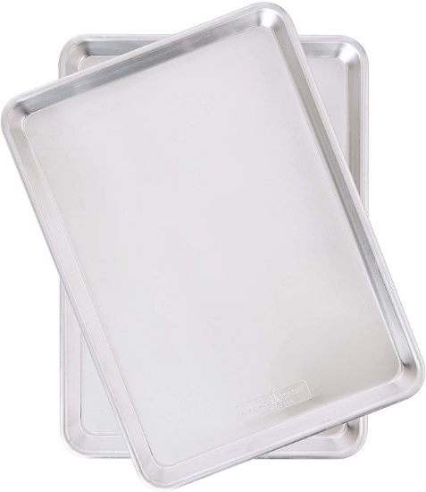 Nordic Ware Natural Aluminum Commercial Baker's Half Sheet, 2-Pack, Silver $27.50 MSRP