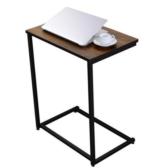 HOMEMAXS Sofa Side End Table C Table with Wood Finish and Steel Construction 66x55x36cm $56.30 MSRP