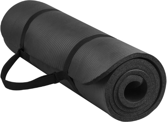 BalanceFrom GoYoga All-Purpose Anti-Tear Exercise Yoga Mat with Carrying Strap, Black $21.28 MSRP
