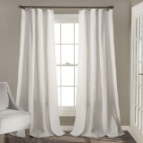 Lush Decor White Rosalie Window Curtains Farmhouse, Rustic Style Panel Set for Living - $49.99 MSRP