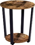 EKNITEY End Table:Industrial Round Side Table 2-Tier Small Sofa Couch Table - $54.99 MSRP