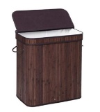 Songmics Brown Bamboo Laundry Basket ULCB06K02