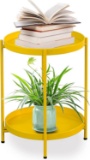 FUNME Folding End Table 2-Tier Metal Round Side Table with Removable Tray $48.99 MSRP