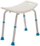 AquaSense Adjustable Bath And Shower Chair With Non-Slip Seat, White - $27.95 MSRP