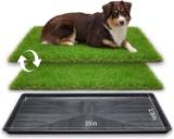 LOOBANI 35in x 23in Extra Large Grass Porch Potty Tray, 2-Packs Replacement Artificial Fake Grass