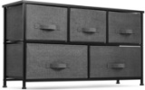 Seseno 5 Drawer Dresser Organizer Fabric Storage Chest, Black / Charcoal (SDL5CK) - $64.99 MSRP