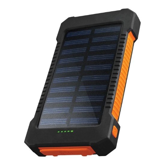 Chargeworx Solar Powered 10000 mAh Power Bank,...Black