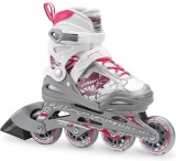 Bladerunner by Rollerblade Phoenix Girls Adjustable Fitness Inline Skate, White and Pink (Size 1-4)