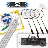 EastPoint Sports 2-In-1 Volleyball and Badminton Combo Set with Net and Roll-up Carrier $36.85 MSRP