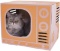 MHKanS Cat House Scratcher 15.7x11.8x12.6 Inch Retro TV Shape Cat Lounge with Scratch Pad 2 Packs