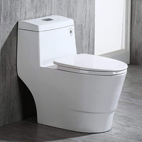 Woodbridge B0940-F T-0001 Modern One Piece Toilet with Soft Closing Seat,White Color