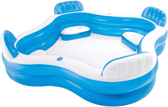 Intex 12-56475NP Swim Center Family Lounge Inflatable Pool, 90" X 90" X 26", Clear - $98.25 MSRP