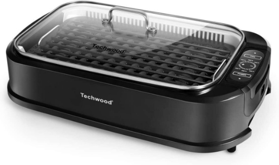 Techwood Indoor Smokeless Grill Techwood 1500W Electric BBQ Grill, Black - $199.50 MSRP