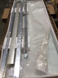 DELAVIN Semi-Frameless Bypass Shower Door, Stainless Steel, Aluminum