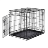 AmazonBasics Single Door Folding Metal Cage Crate For Dog or Puppy - 24 Inches