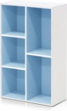 Furinno 5-Cube Reversible Open Shelf, White/Light Blue 11069WH/LBL