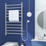Dailylife Plug-In Straight Bathroom 10 Bar Space Saving w/Built-In Timer Towel Warmer(DLTW-E0104C-T)
