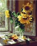 Colour Talk DIY Oil Painting, Paint by Number kit- Warm Sunflower 16*20 inch. Framed - $21.37 MSRP