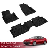 Floor Mats For 2018-2021 Toyota Camry Standard Models, Black TPE All-Weather Guard - $94.66 MSRP