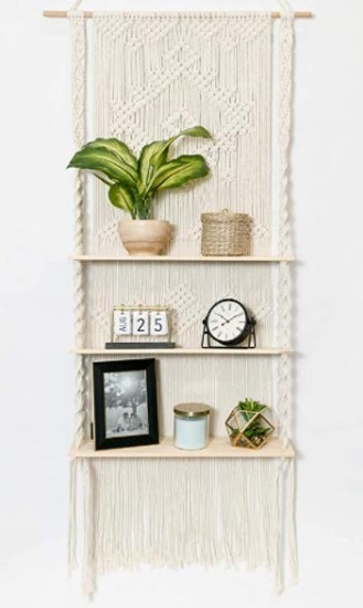 Will & Jade Designs | Macrame Wall Hanging Shelf