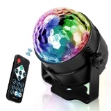 7 Colors Sound Activated Remote Control Rotating Crystal Ball DJ Light, $35.99 MSRP (BRAND NEW)