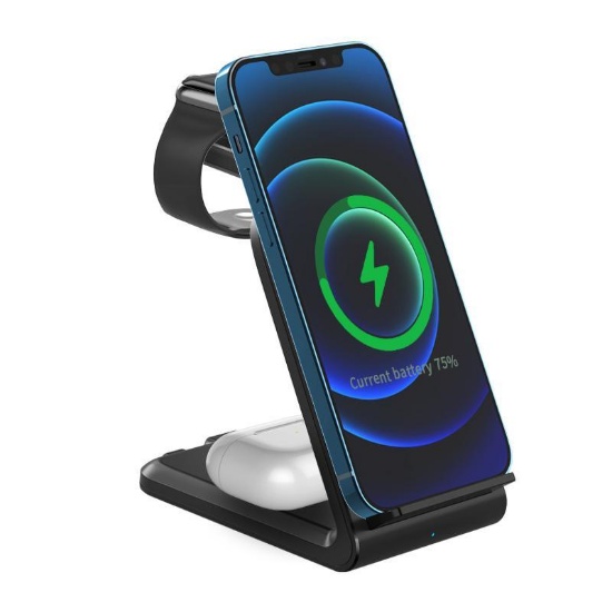 3 in 1 Fast 15W Wireless Charging Stand for Apple Watch, AirPods and iPhone, $62.95 MSRP (BRAND NEW)