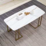Dorriss Coffee Table,Modern Coffee Table with Black Marble Texture (White) - $142.49 MSRP