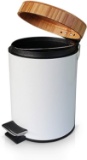 VORZAVARRI...Small Compact Round Metal Trash Can, Garbage Bin - $27.97 MSRP