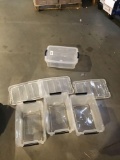 Plastic Storage Bin With Lid 4 Pack