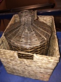 Creative Co-Op Decorative Wicker and Rattan Vase with Handle Jug, Natural/Rattan Storage Basket