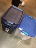 Rubbermaid Roughneck? Storage Totes 4 Pack / Sterilite Storage Tote, Clear Blue 1 Pack
