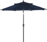 Wikiwiki Olefin 9 FT 2 Tier Market Umbrella Patio Outdoor Table Umbrellas (Navy Blue)