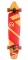 Quest Skateboards super Cruiser Crimson Bamboo & Maple Skateboard, Red ( 2pcs )