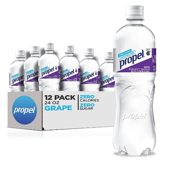 Propel,Grape and Kiwi Strawberry,Zero Calorie Water Beverage 24Fl Oz(12Pack/Case),2Cases $51.81 MSRP
